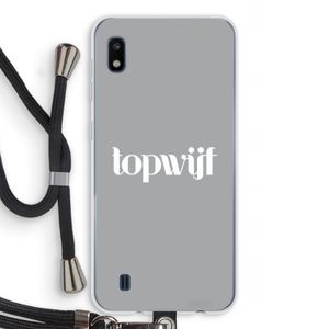Topwijf Grijs Wit: Samsung Galaxy A10 Transparant Hoesje met koord