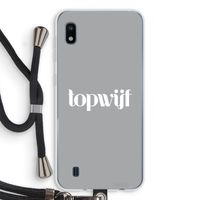 Topwijf Grijs Wit: Samsung Galaxy A10 Transparant Hoesje met koord