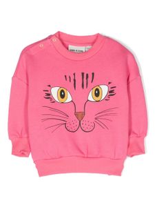 Mini Rodini sweat Cat Face en coton biologique - Rose