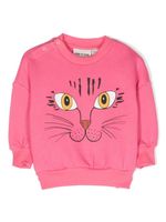 Mini Rodini sweat Cat Face en coton biologique - Rose