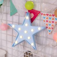 Creatieve Pentagram vorm Warm wit LED decoratie Light 2 x AA batterijen aangedreven partij Festival tabel bruiloft Lamp nacht Light(Blue)