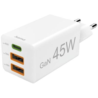 Hama USB-oplader 45.00 W 2x USB-A, 1x USB-C USB PD Wit Binnen USB Power Delivery (USB-PD)