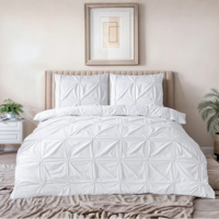 Dekbedovertrek Punch Pintuck - Wit - Tweepersoons (200x200 Cm) - Taupe Microvezel - Effen - Sleeptime Fresh - Dekbed-Discounter.nl