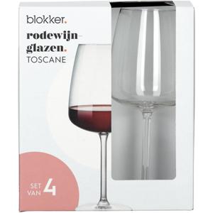 Blokker Toscane rodewijnglazen - set van 4 - 60cl