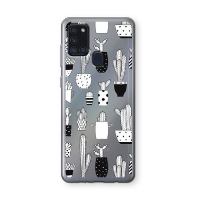 Cactusmotief: Samsung Galaxy A21s Transparant Hoesje