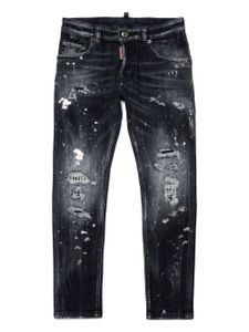 DSQUARED2 KIDS jean droit à effet taches de peinture - Noir