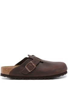 Birkenstock mules Boston en cuir - Marron