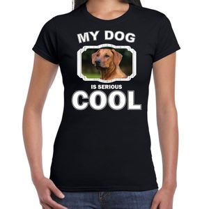 Rhodesische pronkrug  honden t-shirt my dog is serious cool zwart voor dames 2XL  -