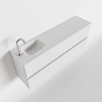 Toiletmeubel Mondiaz Ada | 120 cm | Meubelkleur Talc | Lex wastafel Talc Links | 1 kraangat