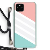 Strepen pastel: Pixel 5a 5G Transparant Hoesje met koord
