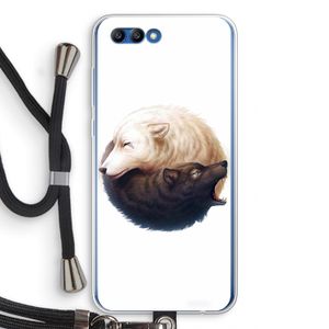 Yin Yang Wolves: Honor 10 Transparant Hoesje met koord