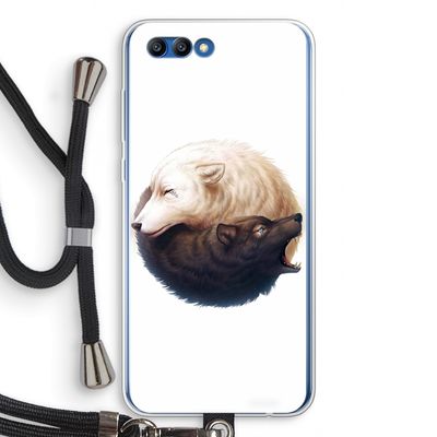 Yin Yang Wolves: Honor 10 Transparant Hoesje met koord