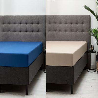 Fresh & Co Hoeslaken - Katoen 90 x 210/220 cm , Kleur: Zand Fresh & Co Hoeslaken - Katoen 90 x 210/220 cm , Kleur: Zand