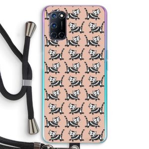 Zwarte poes: Oppo A72 Transparant Hoesje met koord