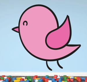 Roze vogel sticker