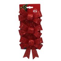 Gerimport kerststrikken -3x - rood - 10x13 cm - kersthanger