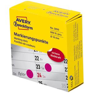 Avery-Zweckform 3850 Etiketten voor markeringspunten Ø 10 mm Magenta 800 stuk(s) Permanent hechtend Papier