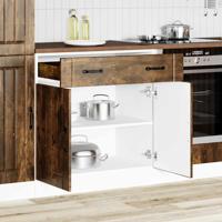 Keuken onderkast Lucca bewerkt hout gerookt eikenkleurig