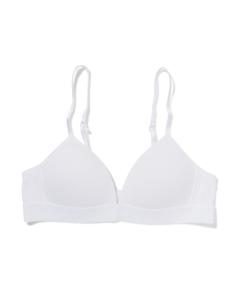 HEMA Voorgevormde Bh Zonder Beugel Rib Wit (wit)