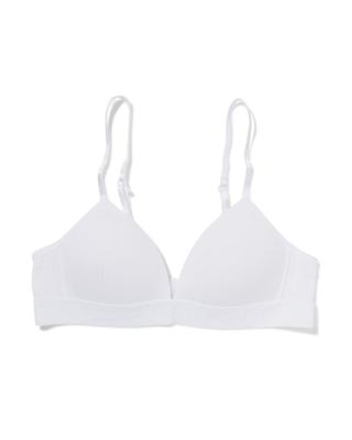 HEMA Voorgevormde Bh Zonder Beugel Rib Wit (wit)