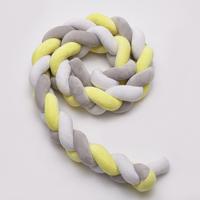 2M pure kleur weven knoop voor baby kamer decor wieg beschermer pasgeboren baby bed bumper beddengoed accessoires (wit grijs geel) 2M pure kleur weven knoop voor baby kamer decor wieg beschermer pasgeboren baby bed bumper beddengoed accessoires (wit grijs geel)