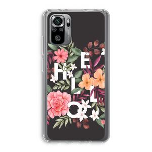 Hello in flowers: Xiaomi Redmi Note 10S Transparant Hoesje