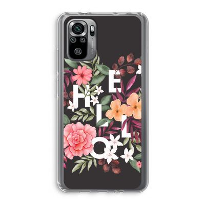 Hello in flowers: Xiaomi Redmi Note 10S Transparant Hoesje