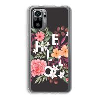 Hello in flowers: Xiaomi Redmi Note 10S Transparant Hoesje