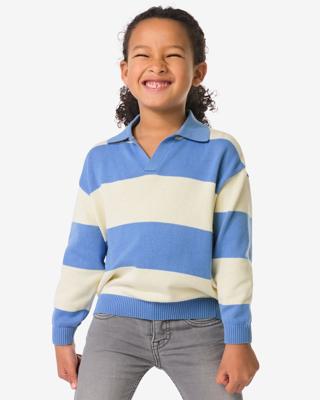HEMA Kindertrui fijngebreid strepen blauw (blauw)