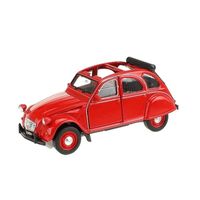 Modelauto Citroen 2CV cabrio rood 1:36 - thumbnail