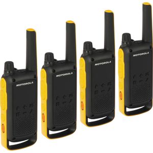 Motorola Talkabout T82 Extreme Quad Pack twee-weg radio 16 kanalen Zwart, Oranje