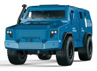 Siku Rheinmetall Survivor geldtransporter speelgoedauto 1:50 metaal/kunststof blauw deuren kunnen open inclusief stickervellen in verschillende talen en 4 goudstaven - thumbnail