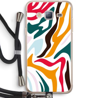 Colored Zebra: Samsung Galaxy J3 (2016) Transparant Hoesje met koord