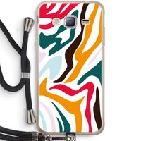 Colored Zebra: Samsung Galaxy J3 (2016) Transparant Hoesje met koord