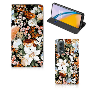 Smart Cover voor OnePlus Nord 2 5G Dark Flowers