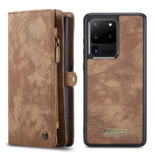 Caseme - vintage 2 in 1 portemonnee hoes - Samsung Galaxy S20 Ultra - Bruin