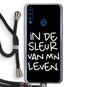 De Sleur: Samsung Galaxy A20s Transparant Hoesje met koord