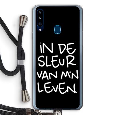 De Sleur: Samsung Galaxy A20s Transparant Hoesje met koord