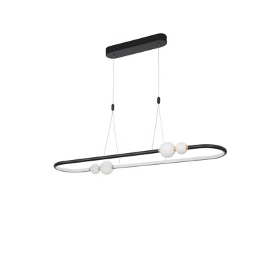 Lyora HanglampCelia zwart met wit ovaal - 9820603