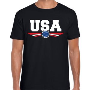 Amerika / America / usa landen t-shirt zwart heren