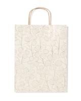HEMA Cadeautas L 31x24cm bloemen (goud)