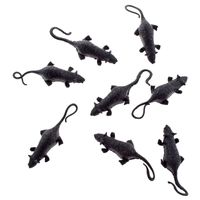 16x kleine plastic halloween dieren ratten van 5 cm