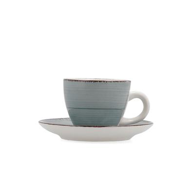Kopje met schoteltje Quid Vita Morning Turkoois Keramisch 90 ml (6 Stuks)