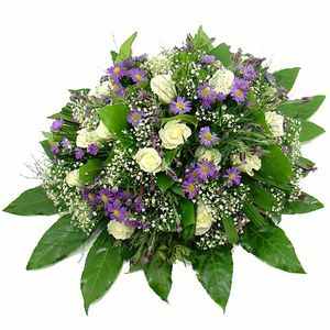 Rouwbiedermeier blauw - wit