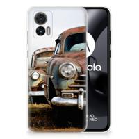 Motorola Edge 30 Neo | Siliconen hoesje | met foto Vintage Auto