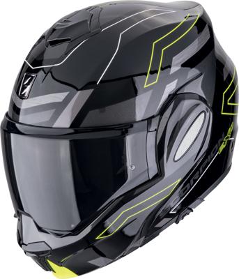 SCORPION EXO-Tech Evo Conquer, Systeemhelm, Zwart-Fluo geel