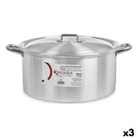 Kookpot met Deksel Kinvara 100013 100013 Zilverkleurig 18 L 48,5 x 22 x 39 cm (3 Stuks)