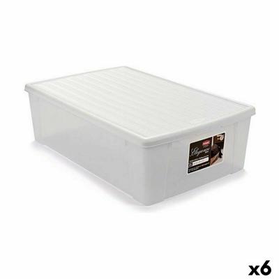 Opbergbak met Deksel Stefanplast Elegance Wit Plastic 38,5 x 17 x 59,5 cm (6 Stuks)