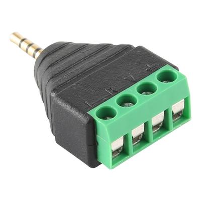 2.5mm Male Plug 4 polige 4 Pin aansluitblok Stereo Audio Connector