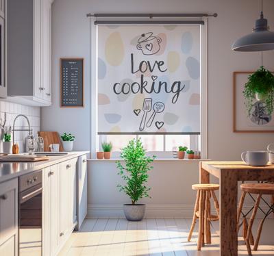 Ik hou van koken Rolgordijn keuken